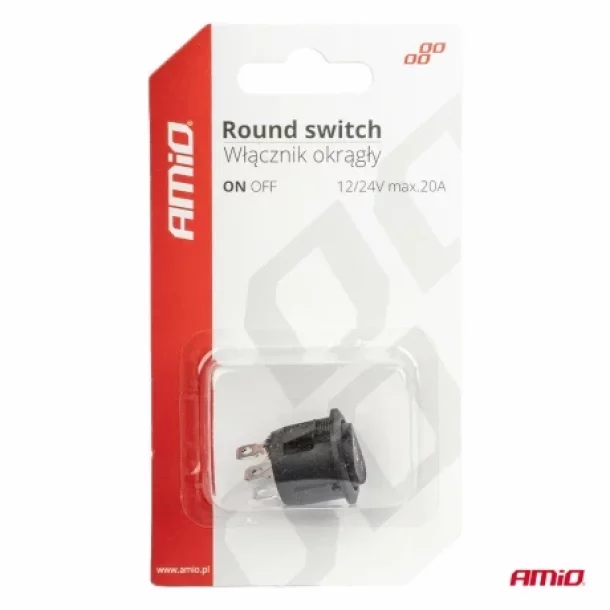 Intrerupator basculant rotund cu 3 pozitii, 12/24V