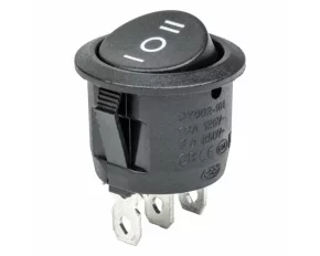 Intrerupator basculant rotund cu 3 pozitii, 12/24V