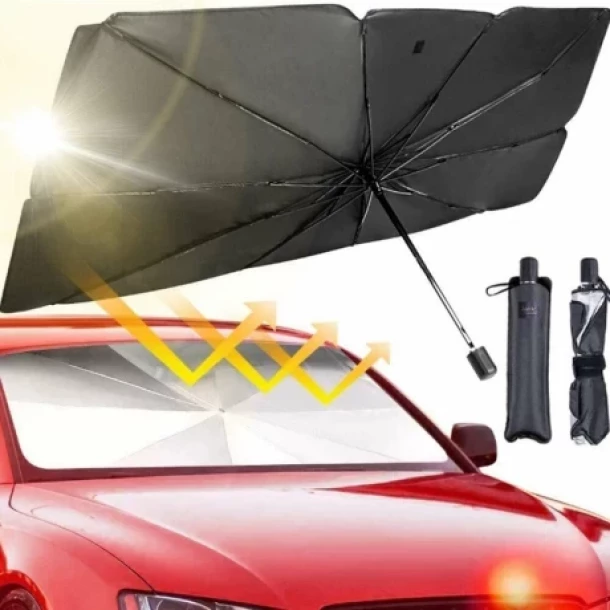 Parasolar auto tip umbrela pentru parbriz 132x76cm