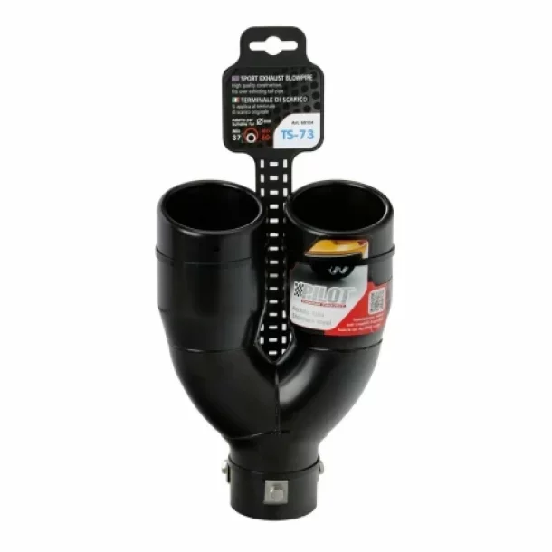 Ornament toba esapament TS-73, din otel inoxidabil Negru,racordare O 37-60 mm