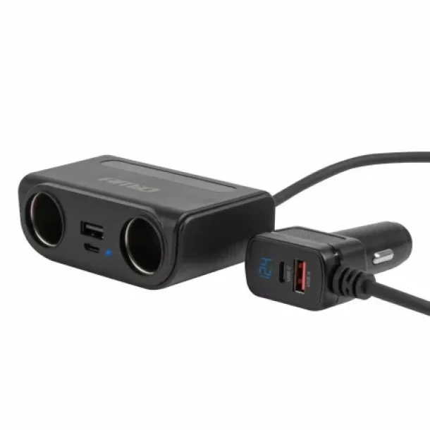 Priza dubla bricheta cu 2xUSB-A + 2xUSB-C QC3.0 PD3.0 120W, 12/24V, Amio