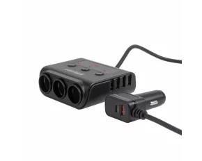 Priza tripla bricheta cu 4xUSB-A + USB-A/USB-C QC3.0 PD3.0 180W, 12/24V, Amio