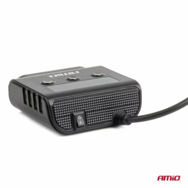 Priza tripla bricheta cu 4xUSB-A + USB-A/USB-C QC3.0 PD3.0 180W, 12/24V, Amio
