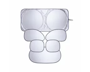 Set parasolare elastice auto 4Cars, marime mare - 1x Fata 150x70 cm, 1x Luneta, 4x Laterale
