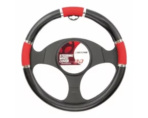 Husa volan 4Cars - M - O 37/39cm - Negru/Rosu