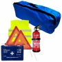 Cridem first aid package for car, extinguisher, first aid kit, 2pcs warning triangle, warning waistcoat, trunk organizer Navy blue
