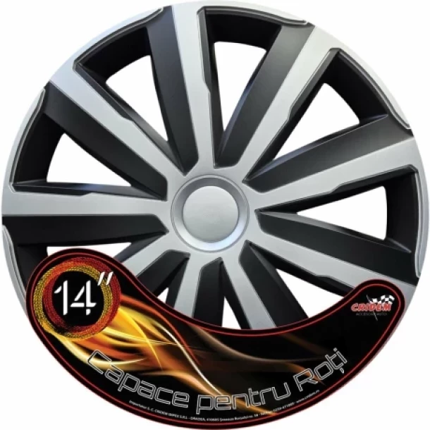 Set capace roti auto Cridem Drift 4buc - Argintiu/Negru - 14''
