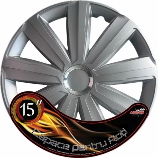 Set capace roti auto Cridem Drift RC 4buc - Argintiu/Crom - 15''