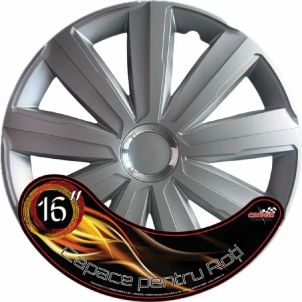 Set capace roti auto Cridem Drift RC 4buc - Argintiu/Crom - 16''