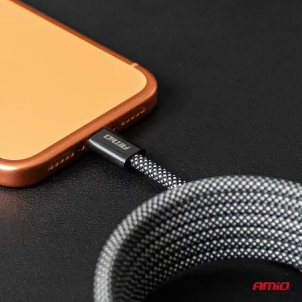 Cablu de date si incarcare USB Type-C la tip USB Type-C, cu sistem de conectare magnetica, 60W, 200cm