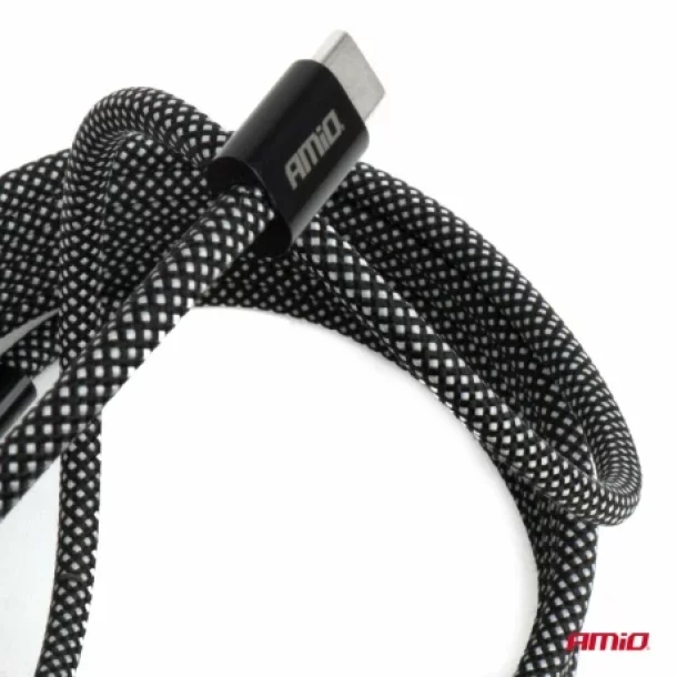 Cablu de date si incarcare USB Type-C la tip USB Type-C, cu sistem de conectare magnetica, 60W, 200cm