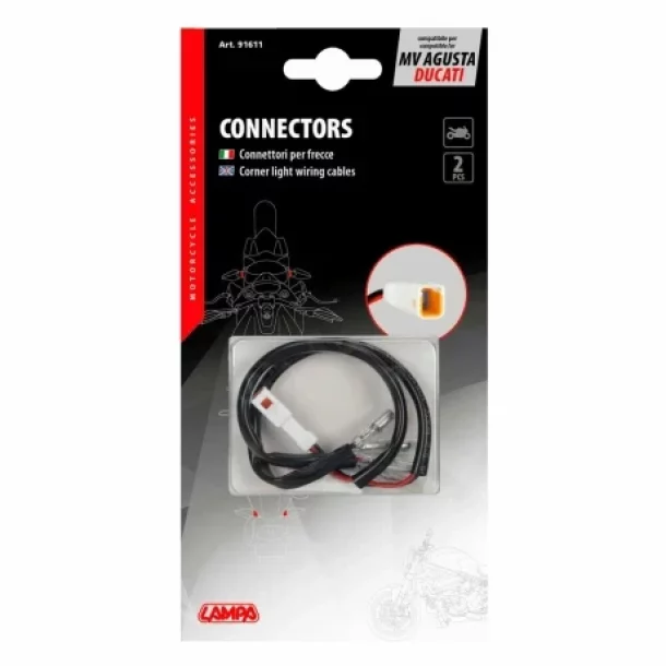 Corner lights wiring cables, 2 pcs - MV Agusta / Ducati, type 2