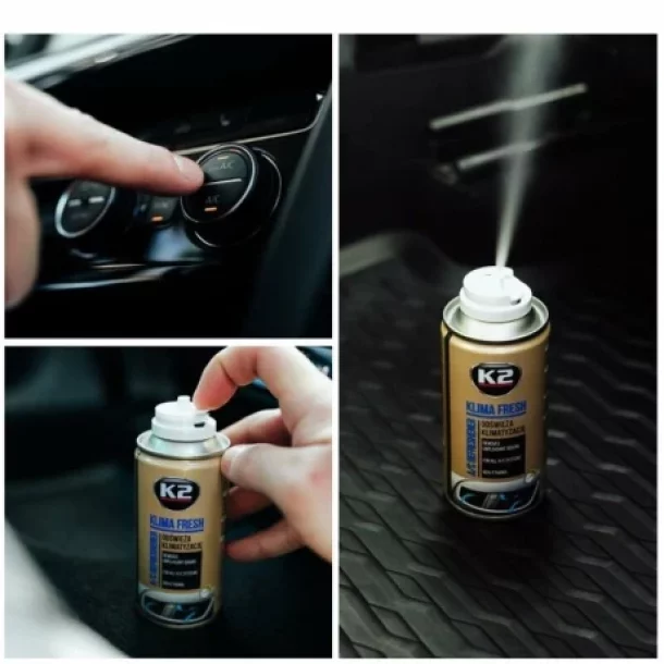Spray pentru curatat si dezinfectat sistemul de aer conditionat, K2 KLIMA FRESH, 150ml, New Car