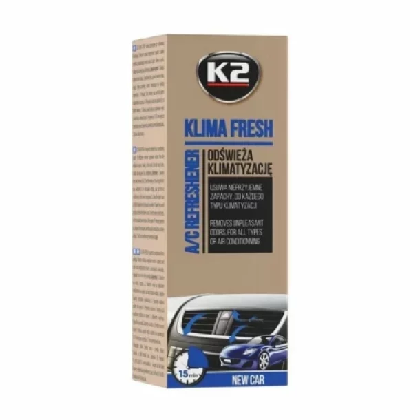 Spray pentru curatat si dezinfectat sistemul de aer conditionat, K2 KLIMA FRESH, 150ml, New Car