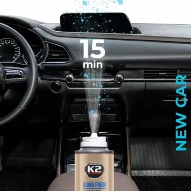 Spray pentru curatat si dezinfectat sistemul de aer conditionat, K2 KLIMA FRESH, 150ml, New Car