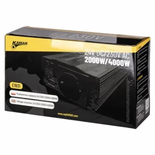 Invertor tensiune KAMAR 24V-230V 2000W/4000W