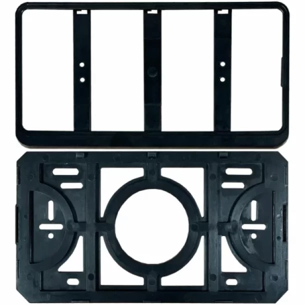 Auto rendszamtabla tarto TYPE D, 30x15cm, ABS - Fekete