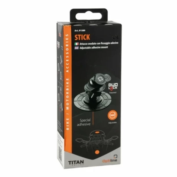 Suport adeziv reglabil cu sistem Duolock pentru telefon si camera de actiune, Titan Stick