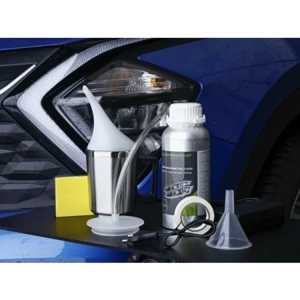 Set profesional pentru regenerarea farurilor auto din plastic, lichid 600 ml, accesorii incluse