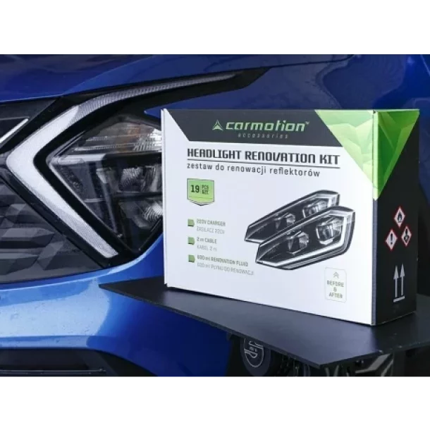 Set profesional pentru regenerarea farurilor auto din plastic, lichid 600 ml, accesorii incluse