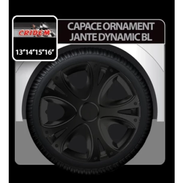Capace roti auto Dynamic BL 4buc - Negru - 16''-Resigilat,