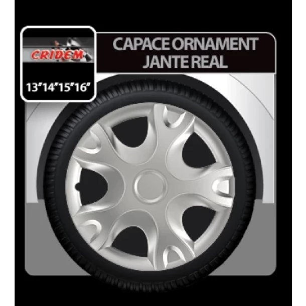 Capace roti auto Real 4buc - Argintiu - 15''-Resigilat,