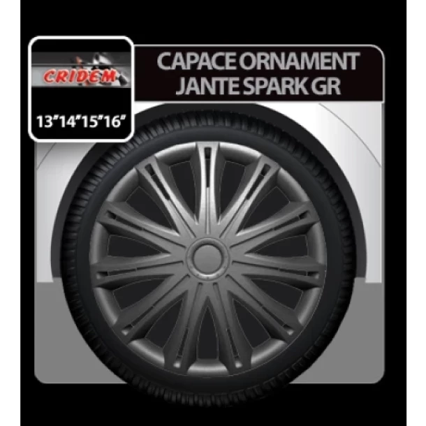 Capace roti auto Spark GR 4buc - Grafit - 15''-Resigilat,