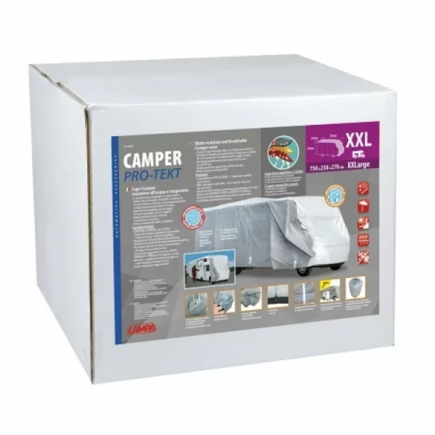Prelata autorulota completa impermeabila si respirabila cu protectie UV Pro-Tekt, CM-XXL - 750x238x270 cm