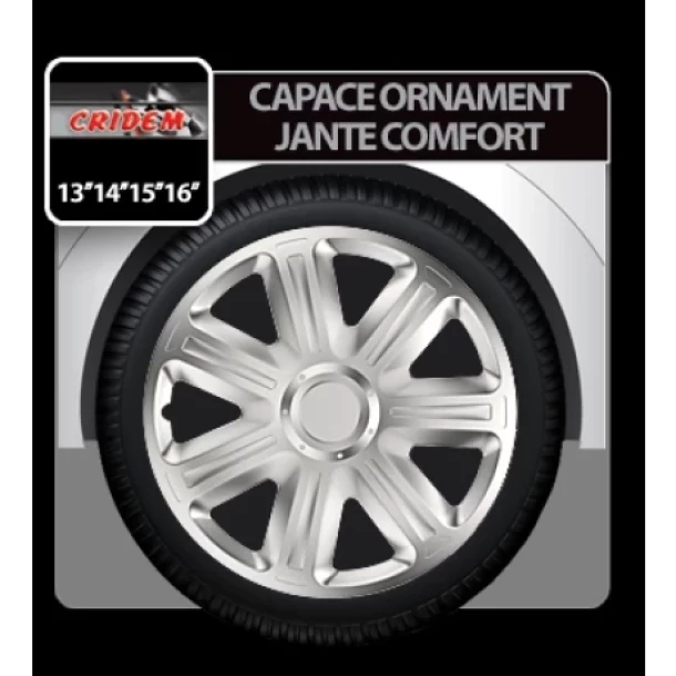 Capace roti auto Comfort 4buc - Argintiu - 15''-Resigilat,