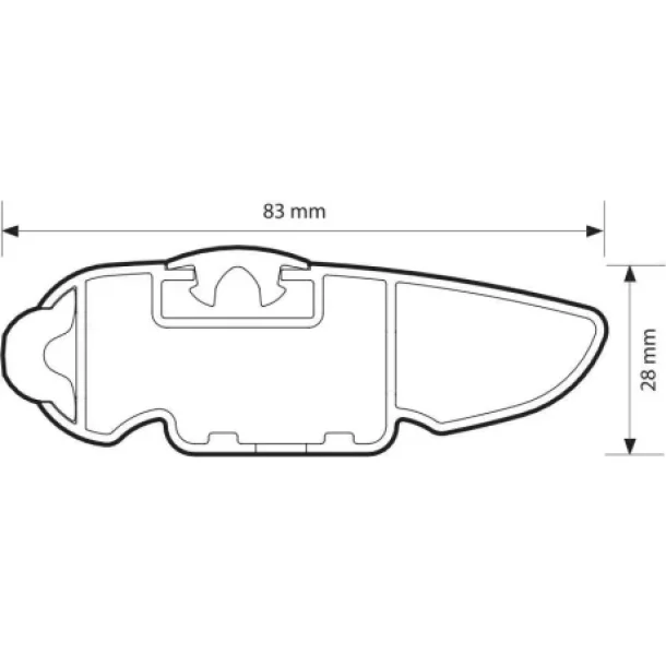 Silenzio CX Black, bara portbagaj din aluminiu - 69 cm