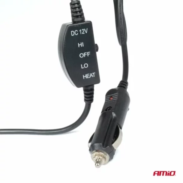 Husa scaun auto cu incalzire in doua trepte 12V Amio - Negru