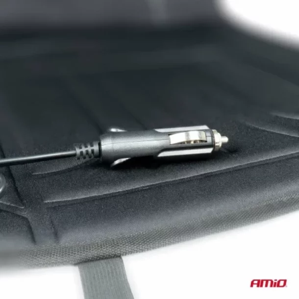 Husa scaun auto cu incalzire in doua trepte 12V Amio - Negru