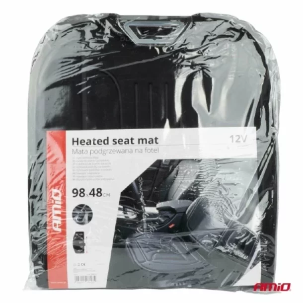 Husa scaun auto cu incalzire in doua trepte 12V Amio - Negru