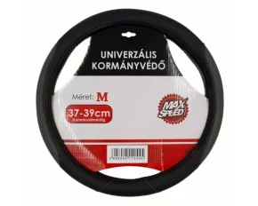 Husa volan cu aspect de piele MaxSpeed - M - O 37/39cm - Negru/Gri