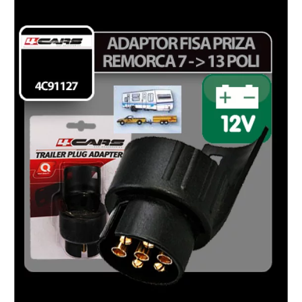 4Cars Utánfutó 7 pólus - 13 pólus kimeneti - bemeneti adapter