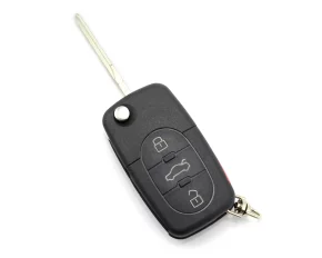 Audi - carcasă cheie tip briceag cu 3+1 butoane, buton de panică și baterie 2032 - CARGUARD