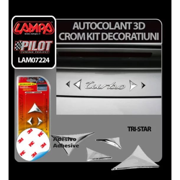 Autocolant 3D crom kit decoratiuni Tri-Star