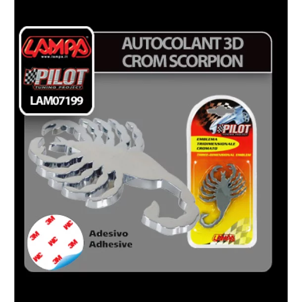 Autocolant 3D crom Scorpion