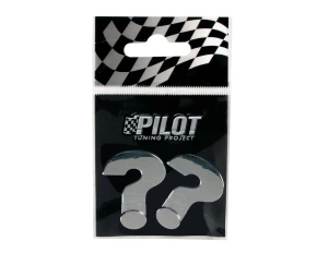 Autocolant 3D crom Type-3 (28mm) simbol - " ? ? "