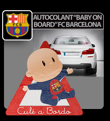 Autocolant Baby on board FC Barcelona 1buc thumb
