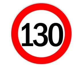 Speed limitation sticker 130km/h - Ø13cm