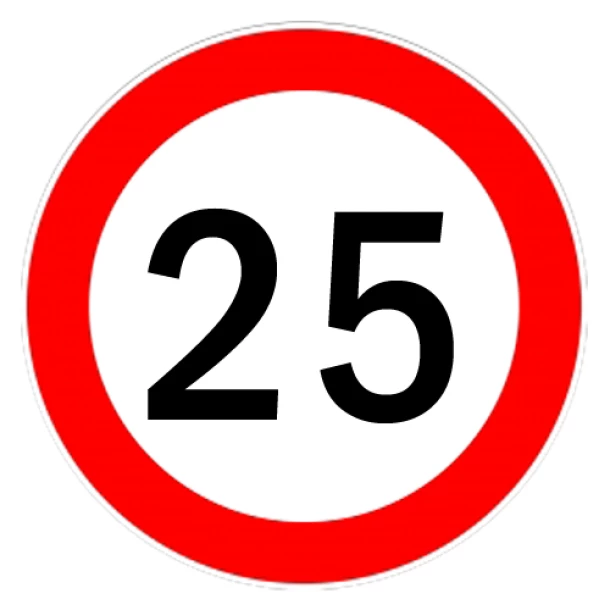 Sebességkorlátozó matrica 25km/h - Ø13cm