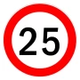Sebességkorlátozó matrica 25km/h - Ø13cm