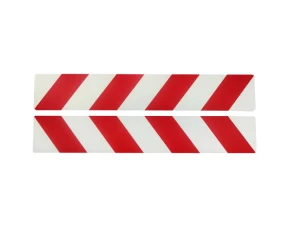 Sticker Reflective stripes 2pcs - Red/White - 8x39cm