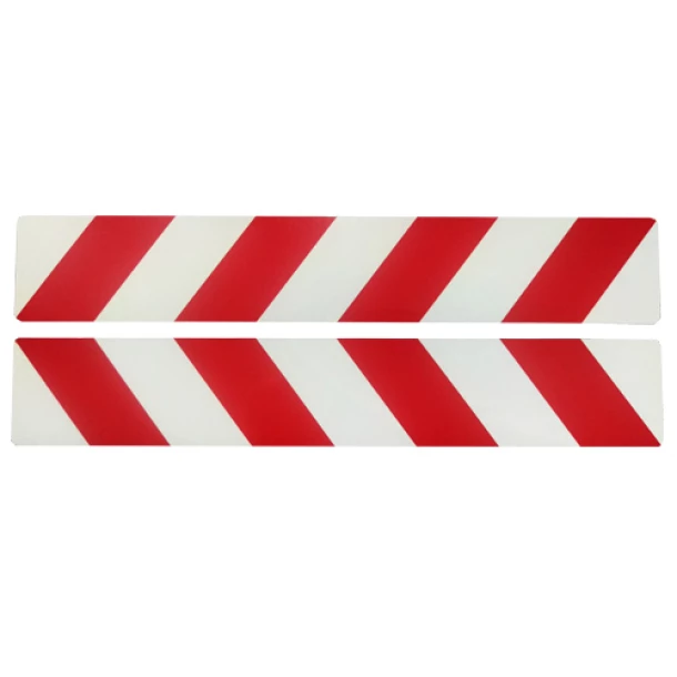 Sticker Reflective stripes 2pcs - Red/White - 8x39cm