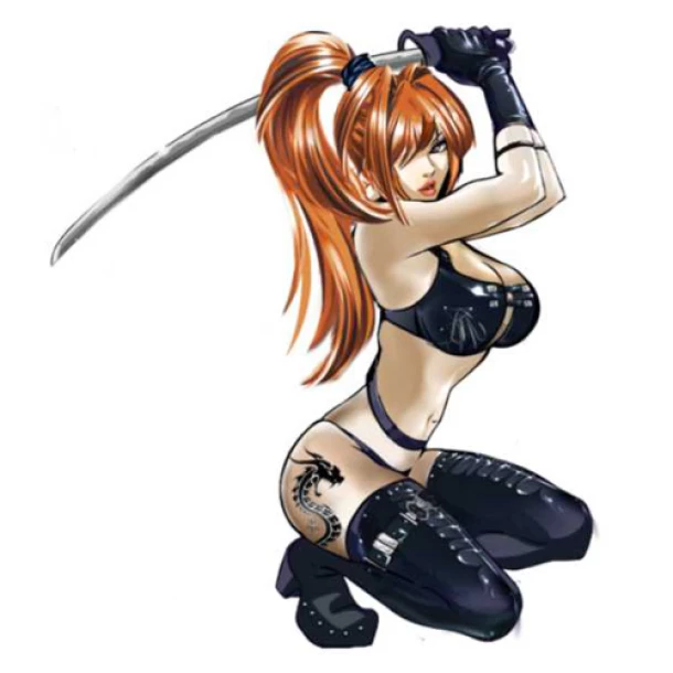 Autocolant Warrior lady2 1buc 42x48cm