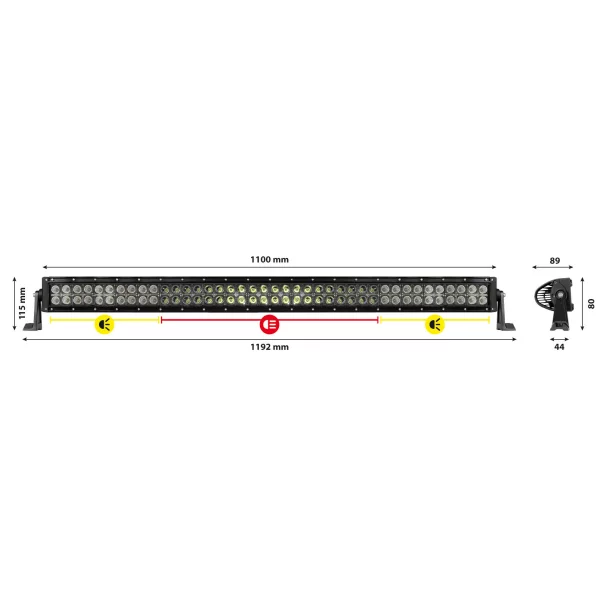 Bara curbata 80LED 10-30V 240W 16000lm - 110cm