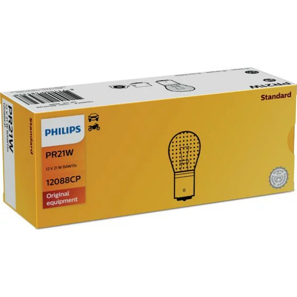 Bec 12V - PR21W - 21W lampa frana rosu BA15s 1buc Philips