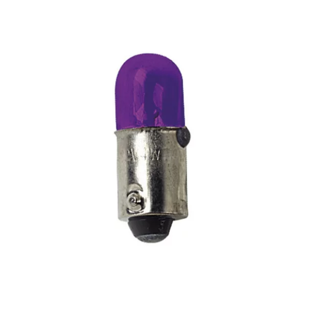 Bec clasic 4W 12V pozitie soclu metal BA9s 2buc - Violet