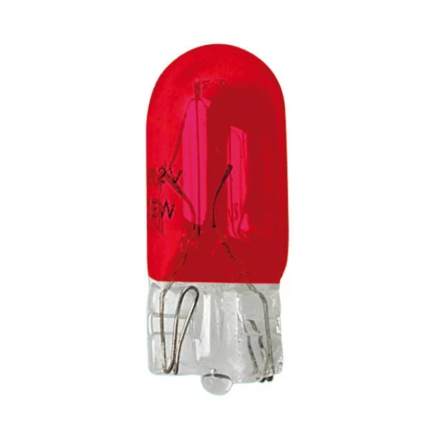 12V Wedge base lamp - (W5W) - 5W - W2,1x9,5d - 2 pcs - D/Blister - Red